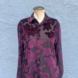 Vintage Velvet Burnout Top size Small whimsygoth